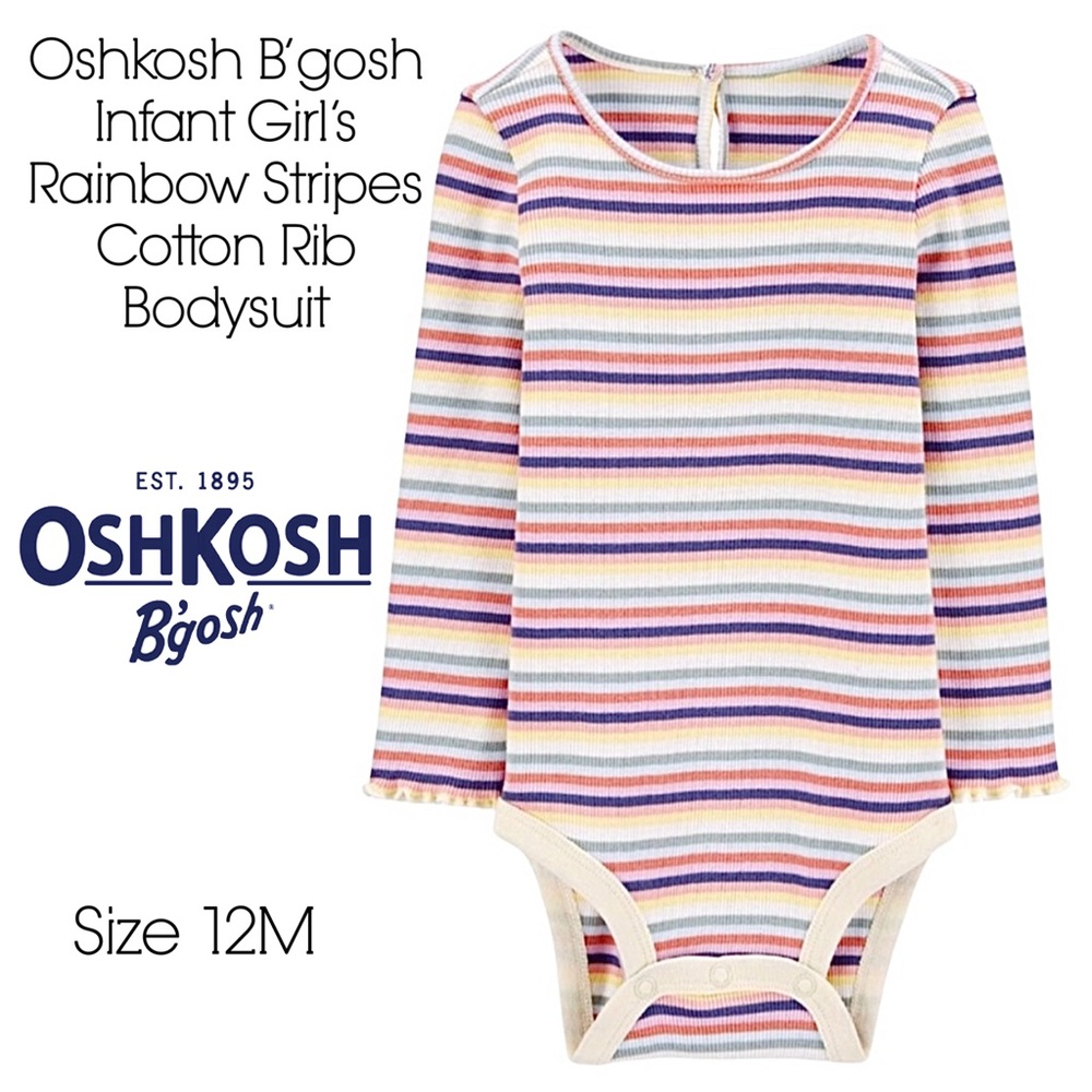 Oshkosh B’gosh Infant Girl’s Rainbow Stripes Cotton Rib Bodysuit